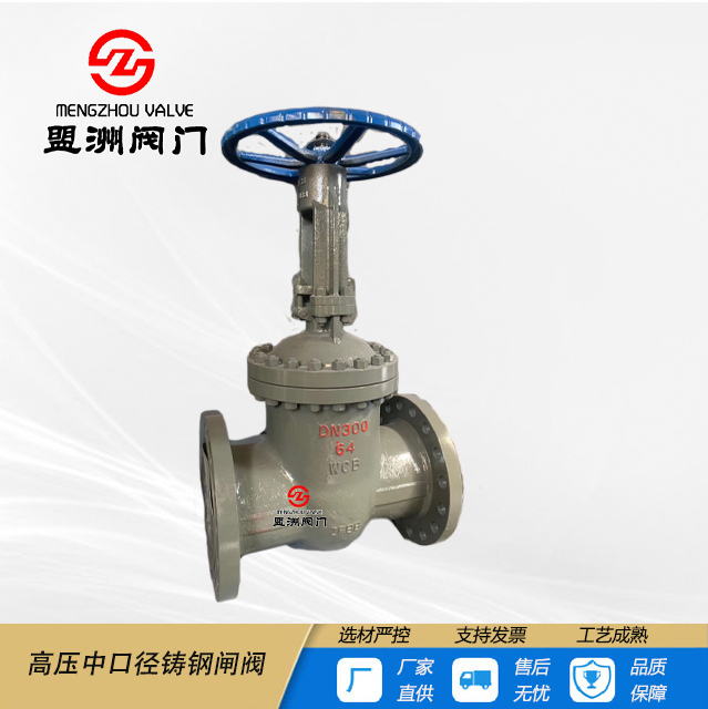 High pressure medium diameter cast steel gate valve